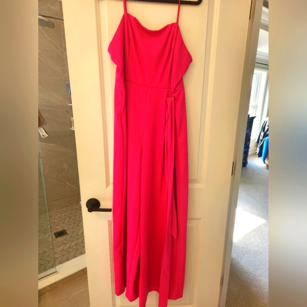 NINE WEST Hot Pink Wide Leg Jumpsuit